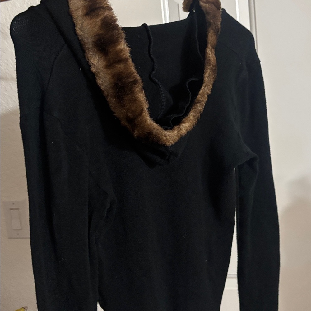 Bebe fur trim hoodie